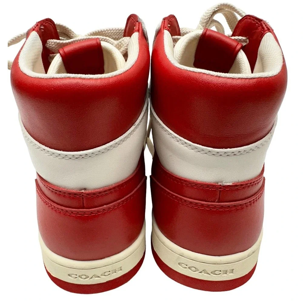 Coach Women's High Top Sport Red /Chalk‎ Sneakers / Size 7B / CG624 / Pre-owned